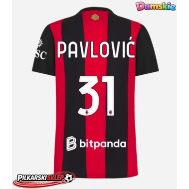 AC Milan Strahinja Pavlovic #31 Koszulka Podstawowa damskie 2026-27 Krótki Rękaw
