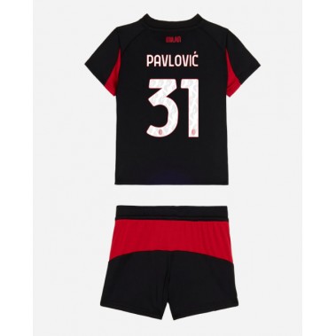 AC Milan Strahinja Pavlovic #31 Koszulka Podstawowa dzieci 2025-26 Krótki Rękaw (+ krótkie spodenki) AC Milan Strahinja Pavlovic #31 Koszulka Podstawowa dzieci 2025-26 Krótki Rękaw (+ krótkie spodenki)