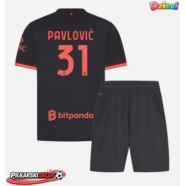 AC Milan Strahinja Pavlovic #31 Koszulka Trzecia dzieci 2026-27 Krótki Rękaw (+ krótkie spodenki)