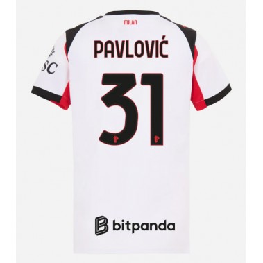 AC Milan Strahinja Pavlovic #31 Koszulka Wyjazdowa damskie 2025-26 Krótki Rękaw