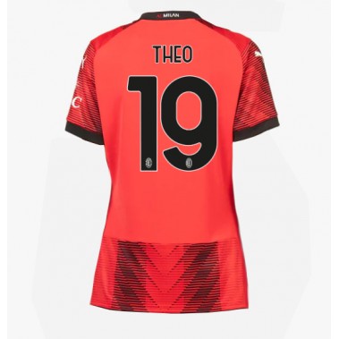 AC Milan Theo Hernandez #19 Koszulka Podstawowa damskie 2023-24 Krótki Rękaw
