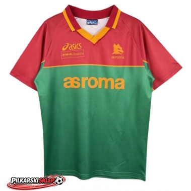 AS Roma 1995-1996 Koszulka Retro Podstawowa Krótki Rękaw