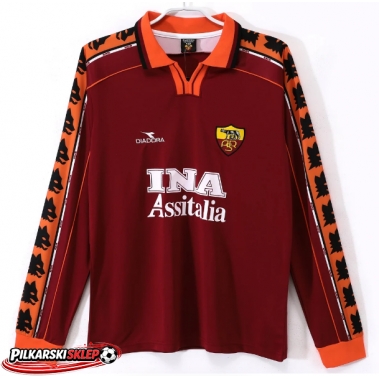 AS Roma 1998-1999 Koszulka Retro Podstawowa Długi Rękaw