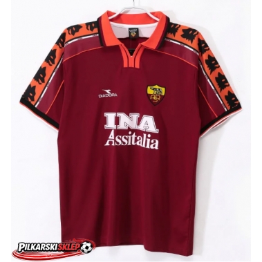 AS Roma 1998-1999 Koszulka Retro Podstawowa Krótki Rękaw
