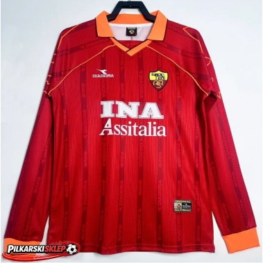 AS Roma 1999-2000 Koszulka Retro Podstawowa Długi Rękaw