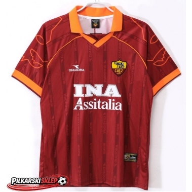 AS Roma 1999-2000 Koszulka Retro Podstawowa Krótki Rękaw