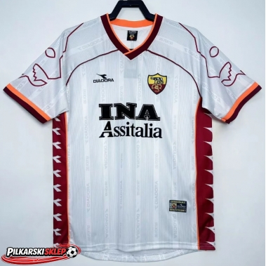 AS Roma 1999-2000 Koszulka Retro Wyjazdowa Krótki Rękaw