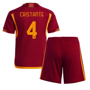 AS Roma Bryan Cristante #4 Koszulka Podstawowa dzieci 2023-24 Krótki Rękaw (+ krótkie spodenki)