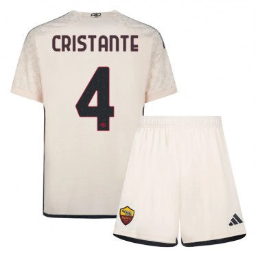 AS Roma Bryan Cristante #4 Koszulka Wyjazdowa dzieci 2023-24 Krótki Rękaw (+ krótkie spodenki)
