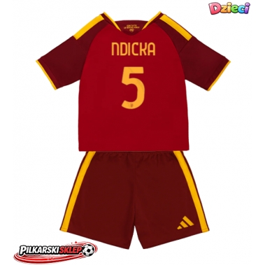 AS Roma Evan Ndicka #5 Koszulka Podstawowa dzieci 2026-27 Krótki Rękaw (+ krótkie spodenki)