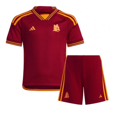 AS Roma Koszulka Podstawowa dzieci 2023-24 Krótki Rękaw (+ krótkie spodenki)
