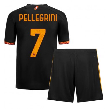 AS Roma Lorenzo Pellegrini #7 Koszulka Trzecia dzieci 2023-24 Krótki Rękaw (+ krótkie spodenki)