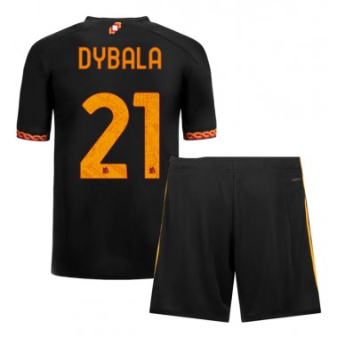 AS Roma Paulo Dybala #21 Koszulka Trzecia dzieci 2023-24 Krótki Rękaw (+ krótkie spodenki)