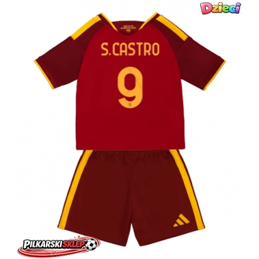 AS Roma Santiago Castro #9 Koszulka Podstawowa dzieci 2026-27 Krótki Rękaw (+ krótkie spodenki)