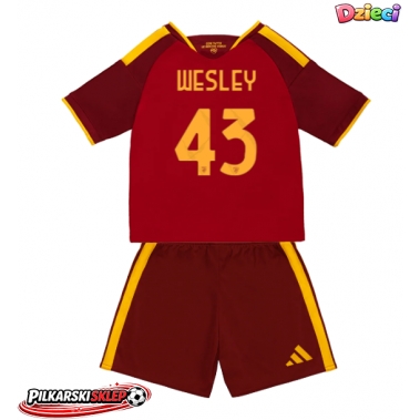 AS Roma Wesley Franca #43 Koszulka Podstawowa dzieci 2026-27 Krótki Rękaw (+ krótkie spodenki)