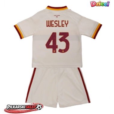 AS Roma Wesley Franca #43 Koszulka Wyjazdowa dzieci 2026-27 Krótki Rękaw (+ krótkie spodenki)