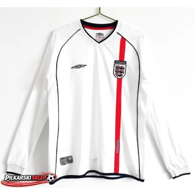Anglia 2002 Koszulka Retro Podstawowa Długi Rękaw