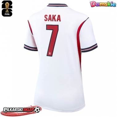 Anglia Bukayo Saka #7 Koszulka Podstawowa damskie MŚ 2026 Krótki Rękaw