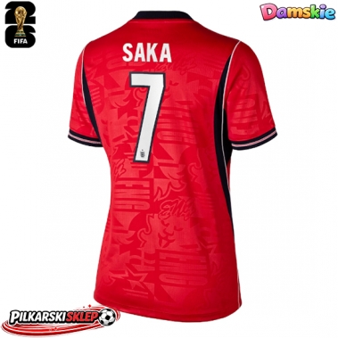 Anglia Bukayo Saka #7 Koszulka Wyjazdowa damskie MŚ 2026 Krótki Rękaw