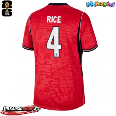 Anglia Declan Rice #4 Koszulka Wyjazdowa MŚ 2026 Krótki Rękaw