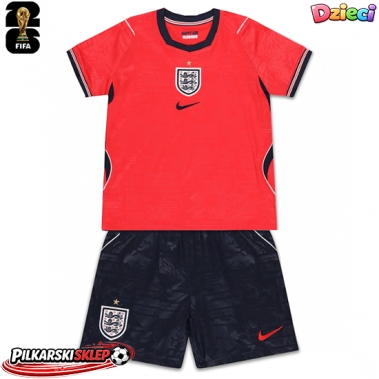 Anglia Koszulka Wyjazdowa dzieci MŚ 2026 Krótki Rękaw (+ krótkie spodenki)