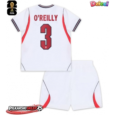 Anglia Nico O'Reilly #3 Koszulka Podstawowa dzieci MŚ 2026 Krótki Rękaw (+ krótkie spodenki)