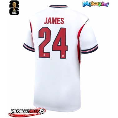 Anglia Reece James #24 Koszulka Podstawowa MŚ 2026 Krótki Rękaw