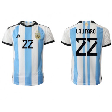 Argentina Lautaro Martinez #22 Koszulka Podstawowa MŚ 2022 Krótki Rękaw
