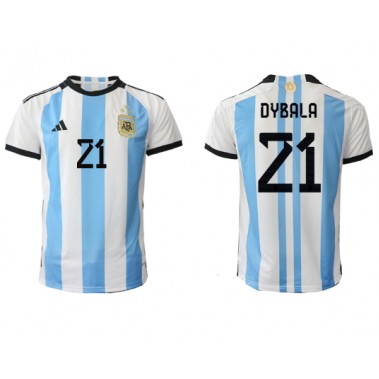 Argentina Paulo Dybala #21 Koszulka Podstawowa MŚ 2022 Krótki Rękaw