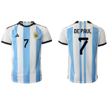 Argentina Rodrigo de Paul #7 Koszulka Podstawowa MŚ 2022 Krótki Rękaw