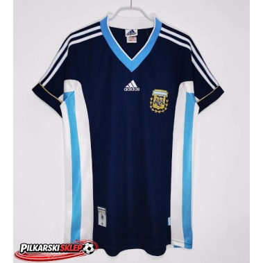 Argentyna 1998 Koszulka Retro Wyjazdowa Krótki Rękaw