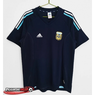 Argentyna 2002 Koszulka Retro Wyjazdowa Krótki Rękaw