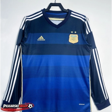 Argentyna 2014 Koszulka Retro Wyjazdowa Długi Rękaw