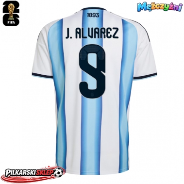Argentyna Julian Alvarez #9 Koszulka Podstawowa MŚ 2026 Krótki Rękaw