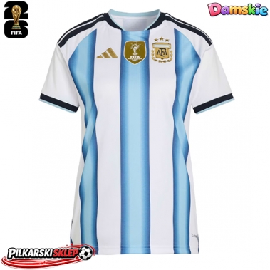 Argentyna Koszulka Podstawowa damskie MŚ 2026 Krótki Rękaw
