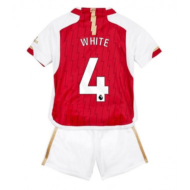 Arsenal Benjamin White #4 Koszulka Podstawowa dzieci 2023-24 Krótki Rękaw (+ krótkie spodenki)
