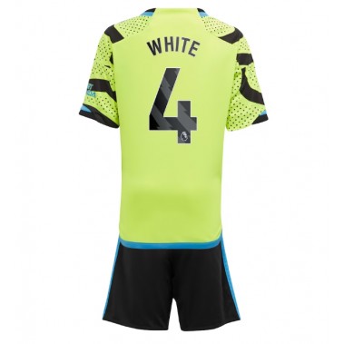 Arsenal Benjamin White #4 Koszulka Wyjazdowa dzieci 2023-24 Krótki Rękaw (+ krótkie spodenki)
