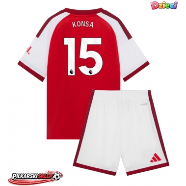 Arsenal Ezri Konsa #15 Koszulka Podstawowa dzieci 2026-27 Krótki Rękaw (+ krótkie spodenki)
