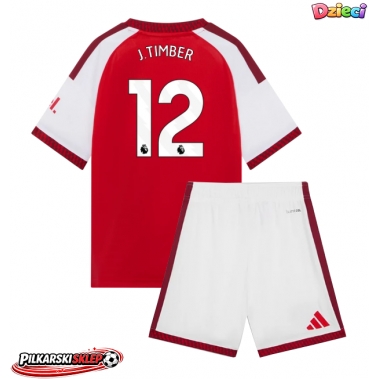 Arsenal Jurrien Timber #12 Koszulka Podstawowa dzieci 2026-27 Krótki Rękaw (+ krótkie spodenki)