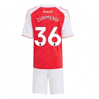 Arsenal Martin Zubimendi #36 Koszulka Podstawowa dzieci 2025-26 Krótki Rękaw (+ krótkie spodenki)