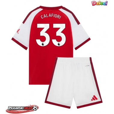 Arsenal Riccardo Calafiori #33 Koszulka Podstawowa dzieci 2026-27 Krótki Rękaw (+ krótkie spodenki)