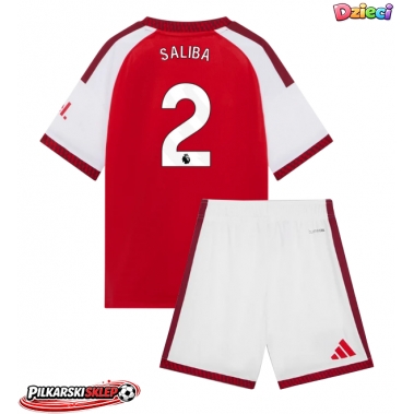Arsenal William Saliba #2 Koszulka Podstawowa dzieci 2026-27 Krótki Rękaw (+ krótkie spodenki)
