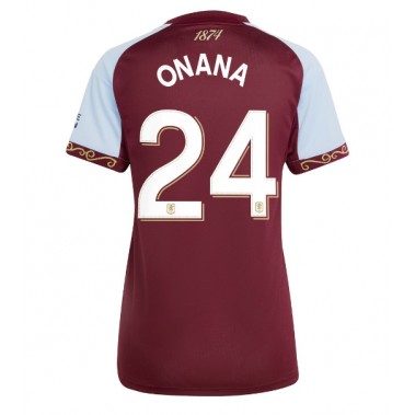 Aston Villa Amadou Onana #24 Koszulka Podstawowa damskie 2025-26 Krótki Rękaw Aston Villa Amadou Onana #24 Koszulka Podstawowa damskie 2025-26 Krótki Rękaw