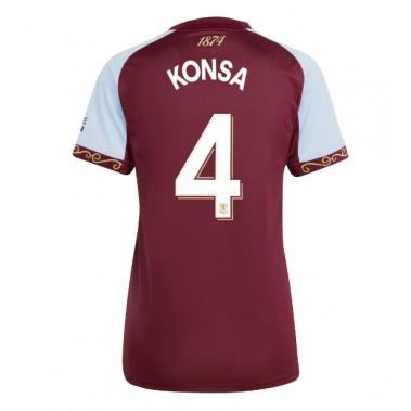 Aston Villa Ezri Konsa #4 Koszulka Podstawowa damskie 2025-26 Krótki Rękaw Aston Villa Ezri Konsa #4 Koszulka Podstawowa damskie 2025-26 Krótki Rękaw