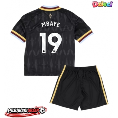 Aston Villa Ibrahim Mbaye #19 Koszulka Wyjazdowa dzieci 2026-27 Krótki Rękaw (+ krótkie spodenki)