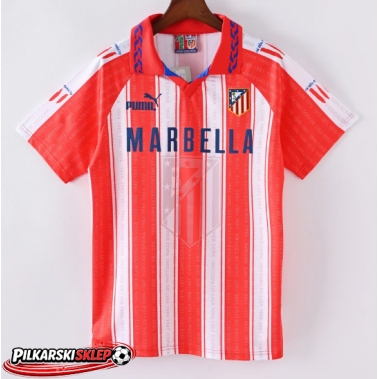 Atletico Madrid 1995-1996 Koszulka Retro Podstawowa Krótki Rękaw