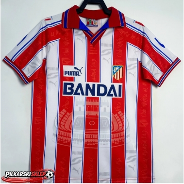 Atletico Madrid 1996-1997 Koszulka Retro Podstawowa Krótki Rękaw