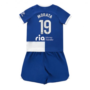 Atletico Madrid Alvaro Morata #19 Koszulka Wyjazdowa dzieci 2023-24 Krótki Rękaw (+ krótkie spodenki)