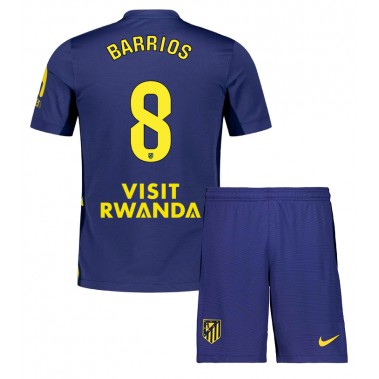 Atletico Madrid Pablo Barrios #8 Koszulka Wyjazdowa dzieci 2025-26 Krótki Rękaw (+ krótkie spodenki)