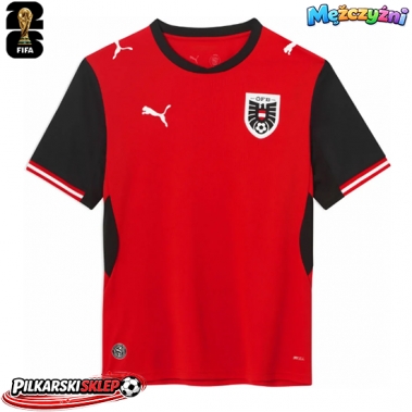 Austria Koszulka Podstawowa MŚ 2026 Krótki Rękaw